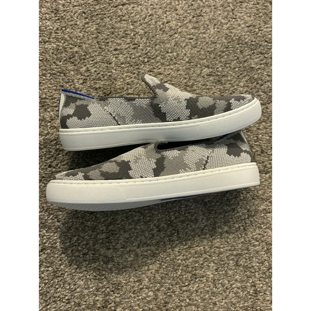 New Rothy's Size 3 Girls The Kids Sneaker‎ Gray Camo Textile Youth Comfort Shoes